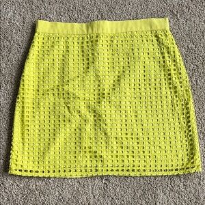 LOFT Vibrant Yellow Textured Pencil Skirt